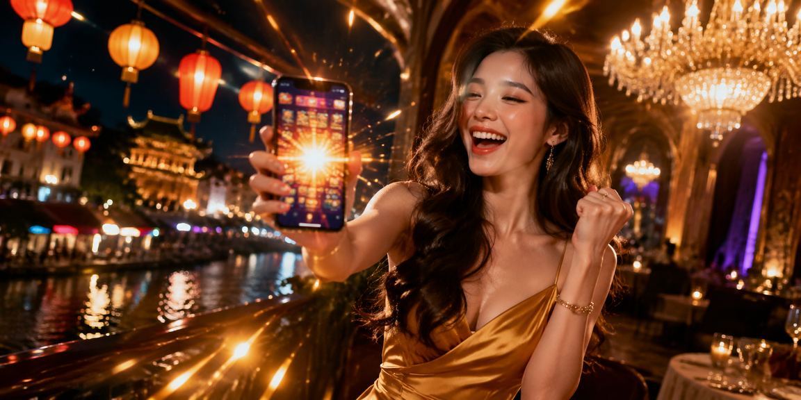 Người dùng trải nghiệm khuyến mãi trên điện thoại tại chợ đêm Huế